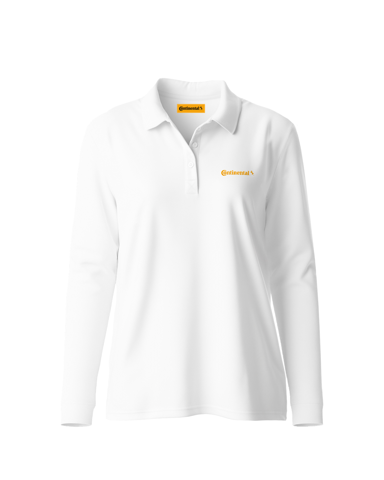 Koszulka polo damska z długim rękawem Continental | Biała